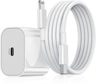 🔌 сетевой адаптер apple mfi certified мощностью 20 вт с кабелем usb c - lightning длиной 6 футов - быстрый зарядный адаптер для iphone 12/12 mini/12 pro/12 pro max/11, ipad pro, samsung - оригинальный адаптер питания usb-c логотип