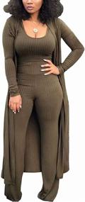 img 4 attached to 👗 Stylish Ottoman Cardigan Palazzo Jumpsuit: Fashion-forward Women's Clothing for Jumpsuits, Rompers & Overalls