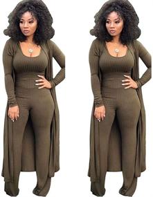 img 3 attached to 👗 Stylish Ottoman Cardigan Palazzo Jumpsuit: Fashion-forward Women's Clothing for Jumpsuits, Rompers & Overalls