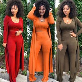 img 1 attached to 👗 Stylish Ottoman Cardigan Palazzo Jumpsuit: Fashion-forward Women's Clothing for Jumpsuits, Rompers & Overalls