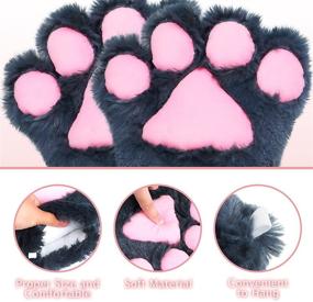 img 2 attached to 🐱 Abida Cat Cosplay Costume - Complete 5-Piece Halloween Set with Cat Ear and Tail, Collar, Paws Gloves, and Vampire Teeth Fangs