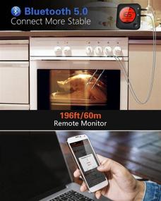 img 3 attached to BFOUR Wireless Bluetooth Meat Thermometer with Dual Probe - Digital BBQ Thermometer for Smoker, Kitchen Cooking, Grill, Oven - Wireless Remote Thermometer with Timer for Grilling, BBQ, Candy