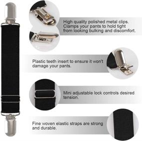 img 3 attached to Boncas Adjustable Elastic Boot Clips - Keep Your Pants Tucked with Pant Clips, Leg Straps & Stirrups