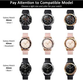 img 3 attached to Goton Bezel Ring for Samsung Galaxy Watch 4 Classic 42mm - Bezel Cover Protector with Anti-Scratch Loop Adhesive (42mm UPH，Black)