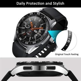 img 2 attached to Goton Bezel Ring for Samsung Galaxy Watch 4 Classic 42mm - Bezel Cover Protector with Anti-Scratch Loop Adhesive (42mm UPH，Black)