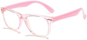 img 1 attached to 👓 AZorb Kids Blue Light Blocking Glasses 2 Pack with Unbreakable Frame for Boys & Girls - Transparent Pink & Purple Set of 2