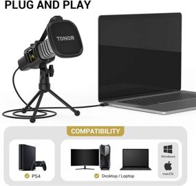 img 3 attached to 🎙️ TONOR TC30 USB Microphone for Gaming, Streaming, Podcasting, YouTube, Voice Over – Condenser PC Mic with Tripod Stand, Pop Filter, Shock Mount – Compatible with Laptop, Desktop, Skype, Twitch