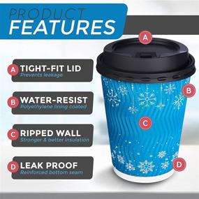 img 3 attached to Premium 12 oz Coffee Cups with Lids - Insulated Disposable Cups for Hot and Cold Drinks - Eco-Friendly and Leak-Proof - 50 Sets