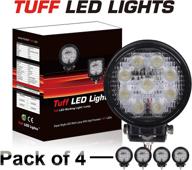 🚜 enhance off-road visibility with tuff led lights 4 x 4" inch round 27watt led work lamp light - 1450 lumen, ideal for off-road adventures, atv, utv, polaris ranger logo