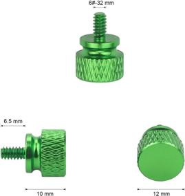 img 1 attached to Favordrory 6#-32 Anodized Aluminum Thumbscrews: Efficient and Stylish Computer Case Thumb Screws in Green, Set of 10PCS