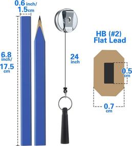img 3 attached to 📏 Premium 12-Piece Carpenter Pencil Set with Sharpener & Retractable Pen Holder for Woodworking Marking Tool