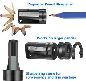 img 1 attached to 📏 Premium 12-Piece Carpenter Pencil Set with Sharpener & Retractable Pen Holder for Woodworking Marking Tool