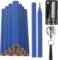 📏 premium 12-piece carpenter pencil set with sharpener & retractable pen holder for woodworking marking tool logo