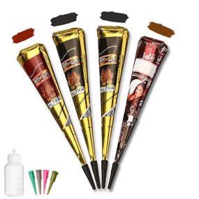 img 4 attached to DIY Temporary Tattoo Kit: Tattoo Paste Cone for Artistic Tattoos with Free Adhesive Stencils