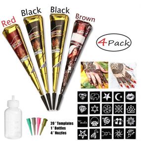 img 1 attached to DIY Temporary Tattoo Kit: Tattoo Paste Cone for Artistic Tattoos with Free Adhesive Stencils