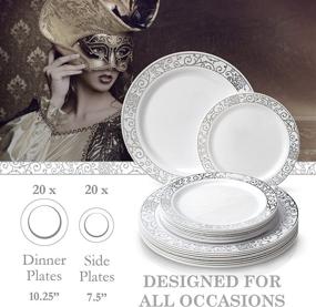 img 2 attached to Silver Disposable Dinnerware Set for Parties