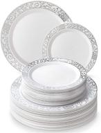 silver disposable dinnerware set for parties логотип