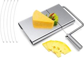 img 3 attached to Stainless Steel Cheese Slicer and Divider with Adjustable Thickness - Includes 5 Wires - Multifunctional Butter Cheese Cutter