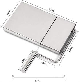 img 2 attached to Stainless Steel Cheese Slicer and Divider with Adjustable Thickness - Includes 5 Wires - Multifunctional Butter Cheese Cutter