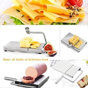 img 1 attached to Stainless Steel Cheese Slicer and Divider with Adjustable Thickness - Includes 5 Wires - Multifunctional Butter Cheese Cutter