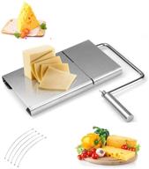 stainless steel cheese slicer and divider with adjustable thickness - includes 5 wires - multifunctional butter cheese cutter logo