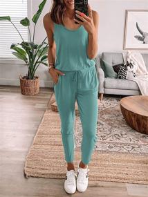 img 1 attached to 👗 ANRABESS Women's Summer Tank Jumpsuit: Casual, Loose, Sleeveless with Pockets & Elastic Waist