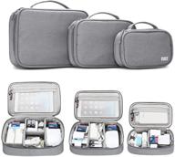 📦 bubm cable organizer bag set of 3 - electronics travel organizer for hard drives, cables, phone, usb, sd card (2-year warranty) - gray, size: large logo