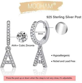 img 3 attached to 925 Sterling Silver Initial Earrings - 💎 Perfect Hypoallergenic Jewelry Gifts for Girls and Women