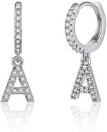 925 sterling silver initial earrings - 💎 perfect hypoallergenic jewelry gifts for girls and women logo