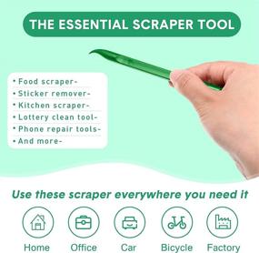 img 1 attached to Versatile 9-Piece Plastic Scraper Tool Set: Scratch-Free Pen-Shaped Cleaners for Kitchen, Crevices, Food, Paint - Green