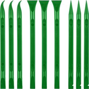 img 4 attached to Versatile 9-Piece Plastic Scraper Tool Set: Scratch-Free Pen-Shaped Cleaners for Kitchen, Crevices, Food, Paint - Green