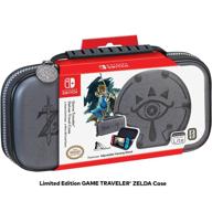 game traveler nintendo switch zelda case - adjustable stand, game storage, and pu 🎮 leather shell case with carry handle - compatible with nintendo switch, switch oled, and switch lite logo