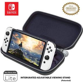 img 2 attached to Game Traveler Nintendo Switch Zelda Case - Adjustable Stand, Game Storage, and PU 🎮 Leather Shell Case with Carry Handle - Compatible with Nintendo Switch, Switch OLED, and Switch Lite