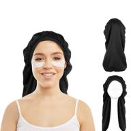 girzzur black double layer extra long satin bonnet for braids | hair bonnet for sleeping | satin dreadlock cap logo