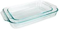 🍽️ прозрачные стеклянные прямоугольные выпекательные формы pyrex basics: набор из 2 штук для идеальной выпечки логотип