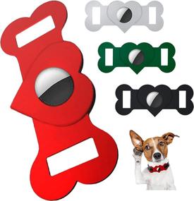 img 4 attached to 🐾 DysanVica 4 Pack Silicone Case for Apple AirTag Dog Collar Holder - Black, White, Green, Red - Anti-Scratch Protective Pet Tracker