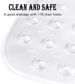 img 1 attached to 🛀 YINENN Non-Slip Bath Tub Shower Mat 40 x 16 Inch - Extra Large, Clear, with Suction Cups and Drain Holes