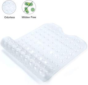 img 3 attached to 🛀 YINENN Non-Slip Bath Tub Shower Mat 40 x 16 Inch - Extra Large, Clear, with Suction Cups and Drain Holes