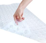 🛀 yinenn non-slip bath tub shower mat 40 x 16 inch - extra large, clear, with suction cups and drain holes logo