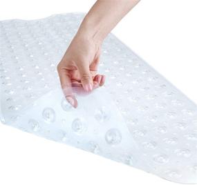 img 4 attached to 🛀 YINENN Non-Slip Bath Tub Shower Mat 40 x 16 Inch - Extra Large, Clear, with Suction Cups and Drain Holes