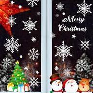 ❄️ 400 snowflake window clings decals for christmas decorations - winter glass window snow flakes holiday decor - xmas window clings logo