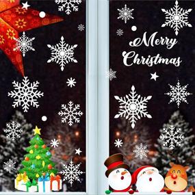 img 2 attached to ❄️ 400 Snowflake Window Clings Decals for Christmas Decorations - Winter Glass Window Snow Flakes Holiday Decor - Xmas Window Clings