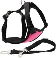 🐶 black musonic dog safety vest harness with car seat belt lead - adjustable lightweight travel strap vest for small medium large dogs, ensuring dog safety in cars logo