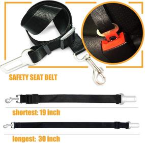 img 3 attached to 🐶 Black Musonic Dog Safety Vest Harness with Car Seat Belt Lead - Adjustable Lightweight Travel Strap Vest for Small Medium Large Dogs, Ensuring Dog Safety in Cars