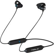 🎧 treblab n8: magnetic neckband wireless running earphones - lightweight, ipx5 waterproof, noise canceling, bluetooth 5.0, with mic for gym workout. 2019 sports headphones. logo