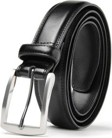 img 4 attached to 👔 Men's Leather Dress Belts for Men