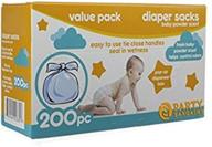 👶 party bargains baby powder scented diaper bags: eco-friendly easy-tie nappy sacks for home and travel (200 count) logo