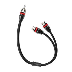 img 2 attached to 🔌 ROCKRIX 1ft 2 Female to 1 Male Nickel Plated RCA Y Adapter Splitter Connector Cable (2 Pack) - Enhance Your Audio Connections!