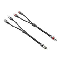 🔌 rockrix 1ft 2 female to 1 male nickel plated rca y adapter splitter connector cable (2 pack) - enhance your audio connections! logo