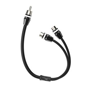 img 3 attached to 🔌 ROCKRIX 1ft 2 Female to 1 Male Nickel Plated RCA Y Adapter Splitter Connector Cable (2 Pack) - Enhance Your Audio Connections!